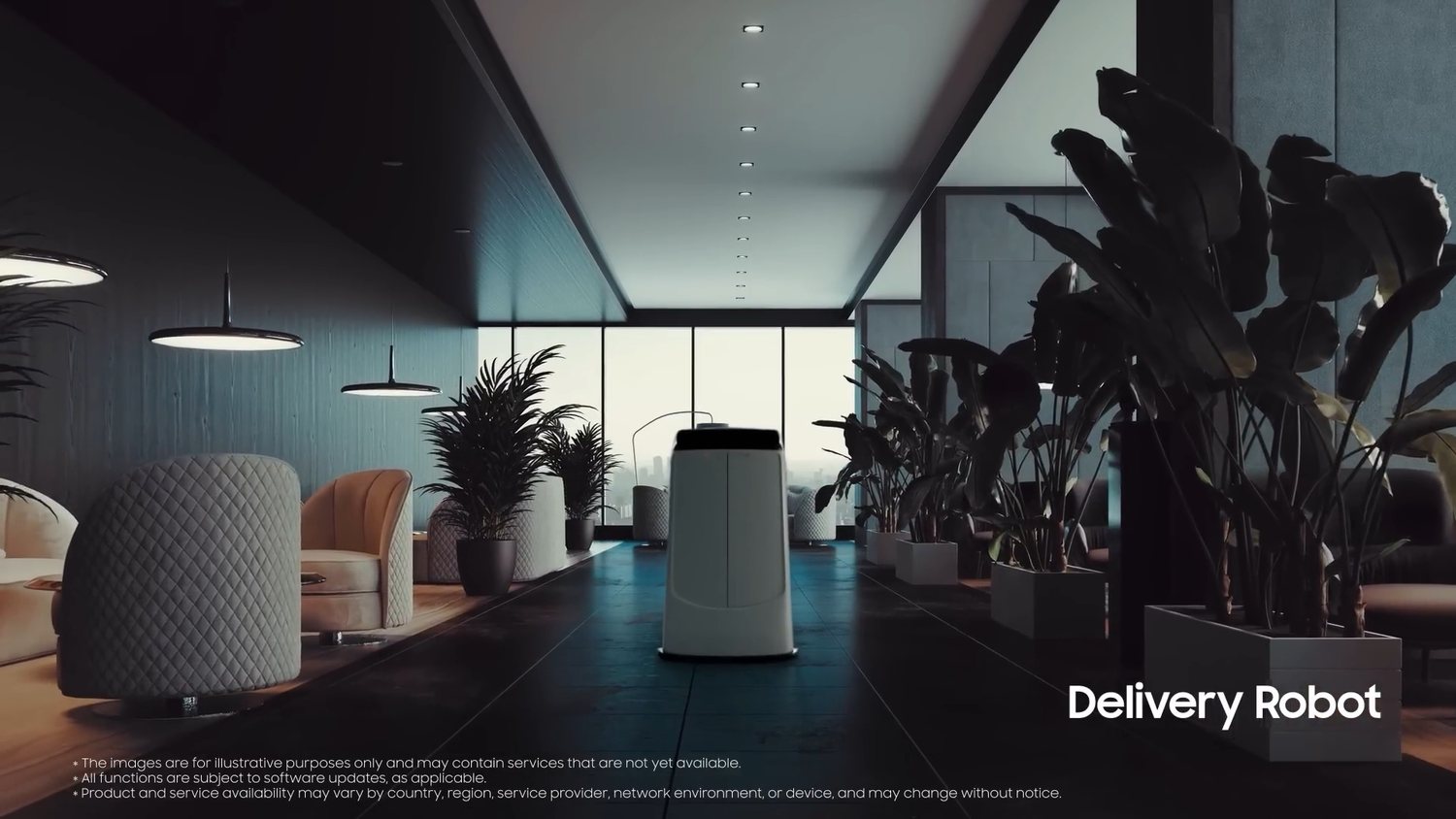 Delivery Robot, 라운지 공간을 이동하는 배송 로봇 합성 컷